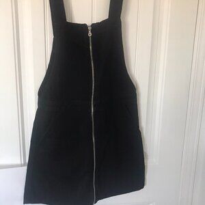 Zipped denim overall dress